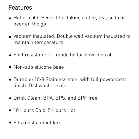 Horizon 16 oz Tumbler, Insulated Stainless Steel