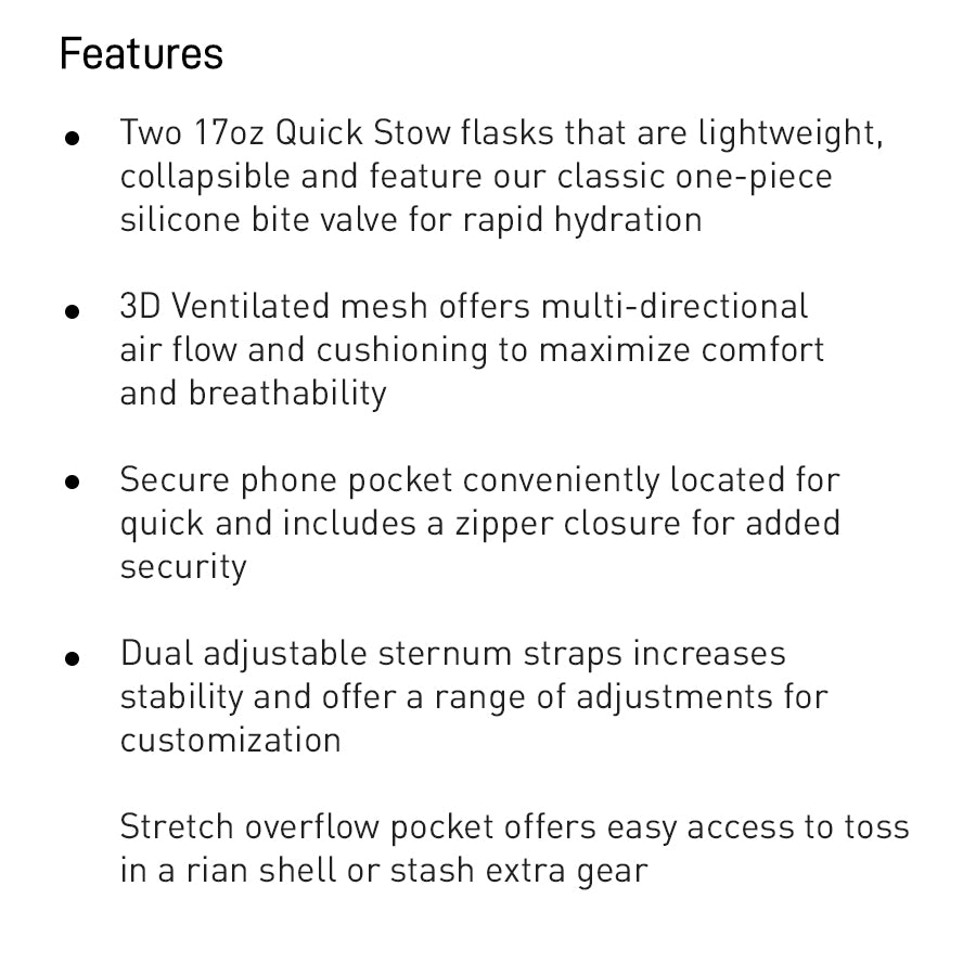 Ultra Pro Quick Stow Hydration Vest, 17oz