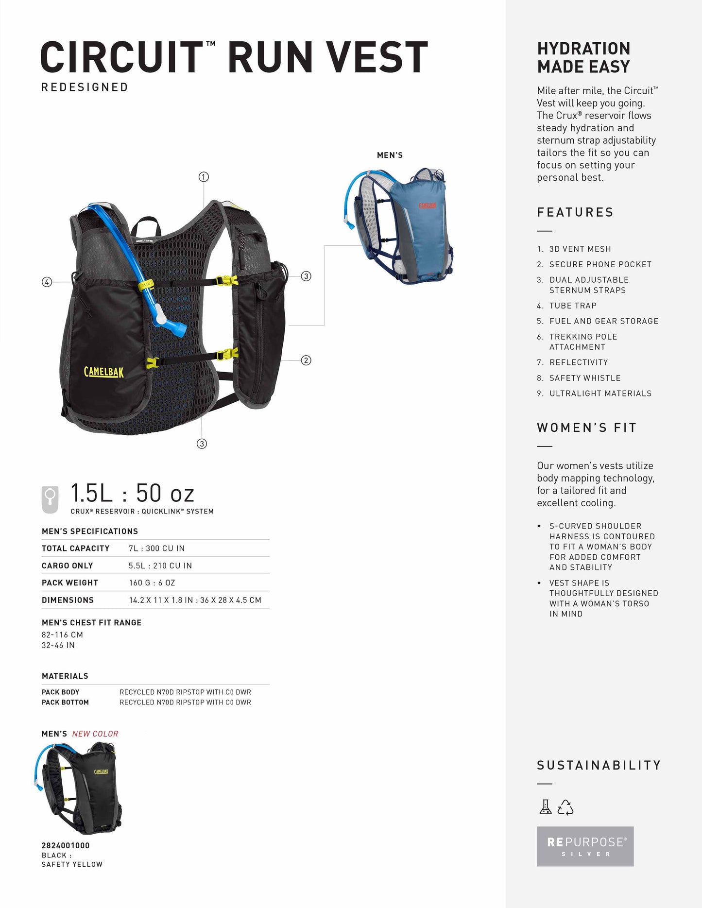 Circuit™ Run Vest with Crux® 1.5L Reservoir (REDESIGNED)