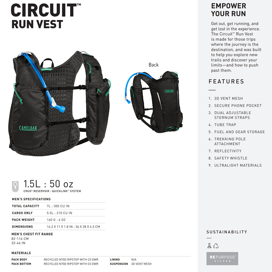 Circuit™ Run Vest with Crux® 1.5L Reservoir (REDESIGNED)
